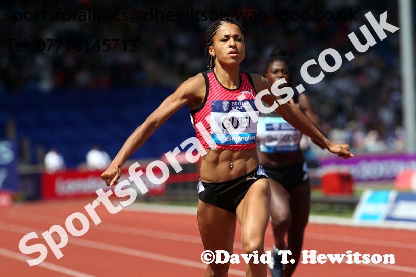 Floria Guei (FRA) wins the womens 400 metres, IAAF Diamond League, Birmingham. Photo: David T. Hewitson/Sports for All Pics